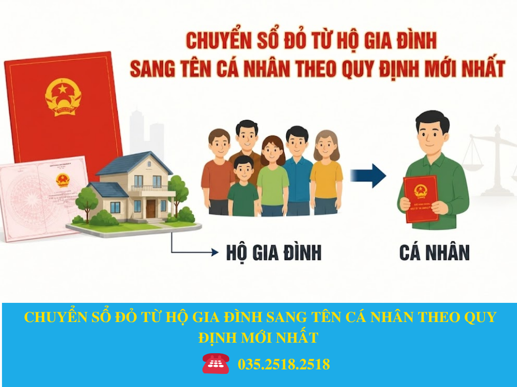 CHUYỂN SỔ ĐỎ TỪ HỘ GIA ĐÌNH SANG TÊN CÁ NHÂN THEO QUY ĐỊNH MỚI NHẤT 
