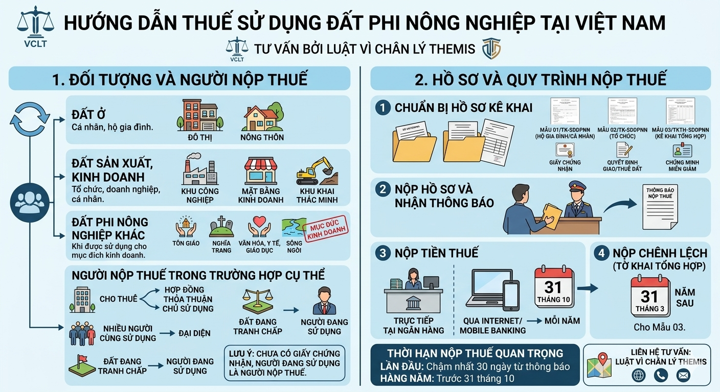 NHỮNG ĐỐI TƯỢNG PHẢI NỘP THUẾ SỬ DỤNG ĐẤT PHI NÔNG NGHIỆP